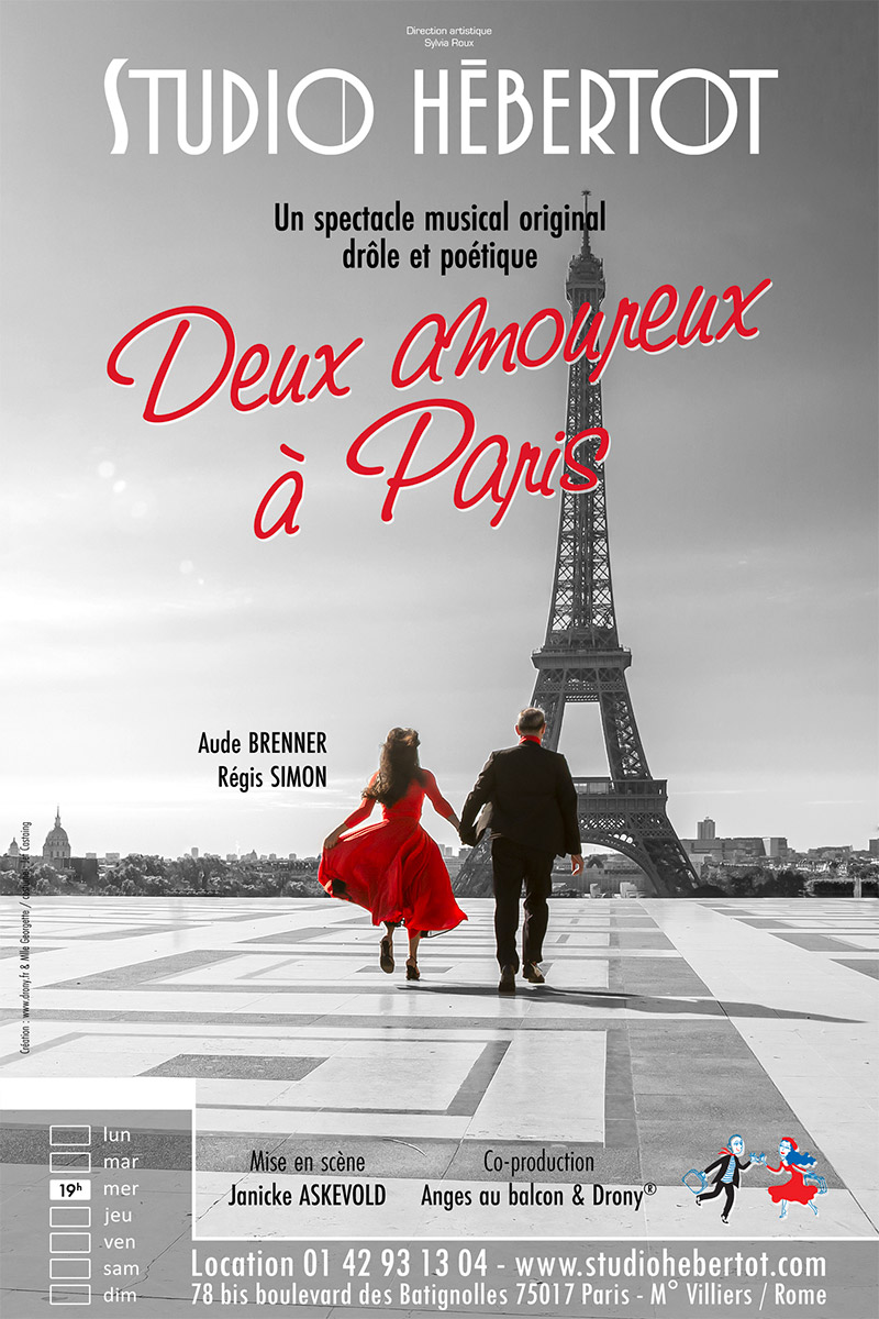 Affiche du spectacle « Deux Amoureux à Paris » au Studio Hébertot